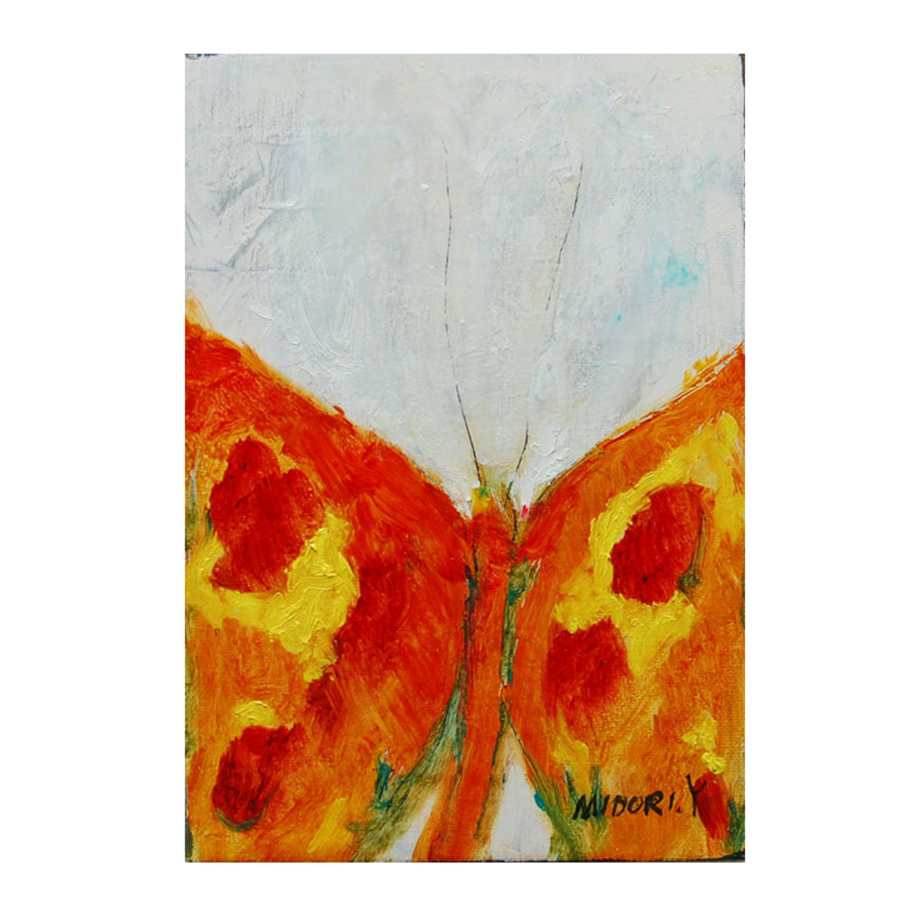 オレンジの蝶／山口ミドリ | アート絵画・通販販売サイト WASABI