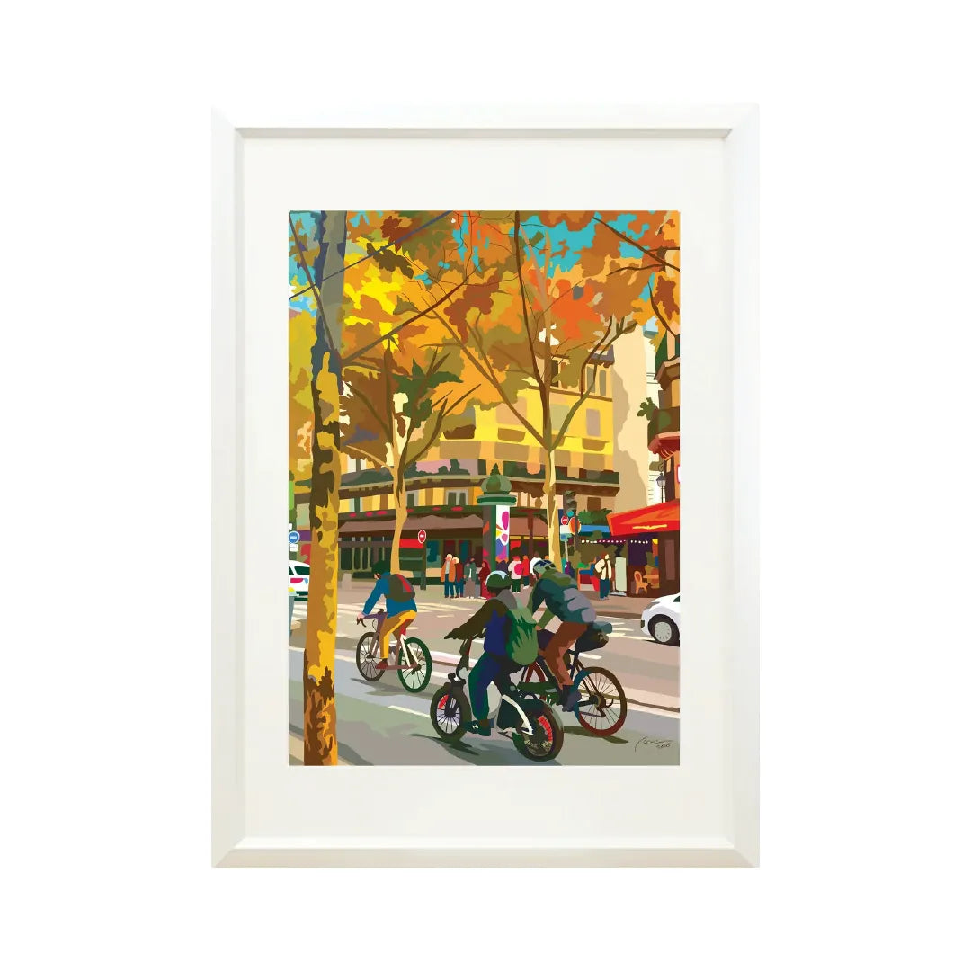 Cyclisme à Paris -A4/B4 size-／IORI KIKUCHI｜アート絵画・販売通販