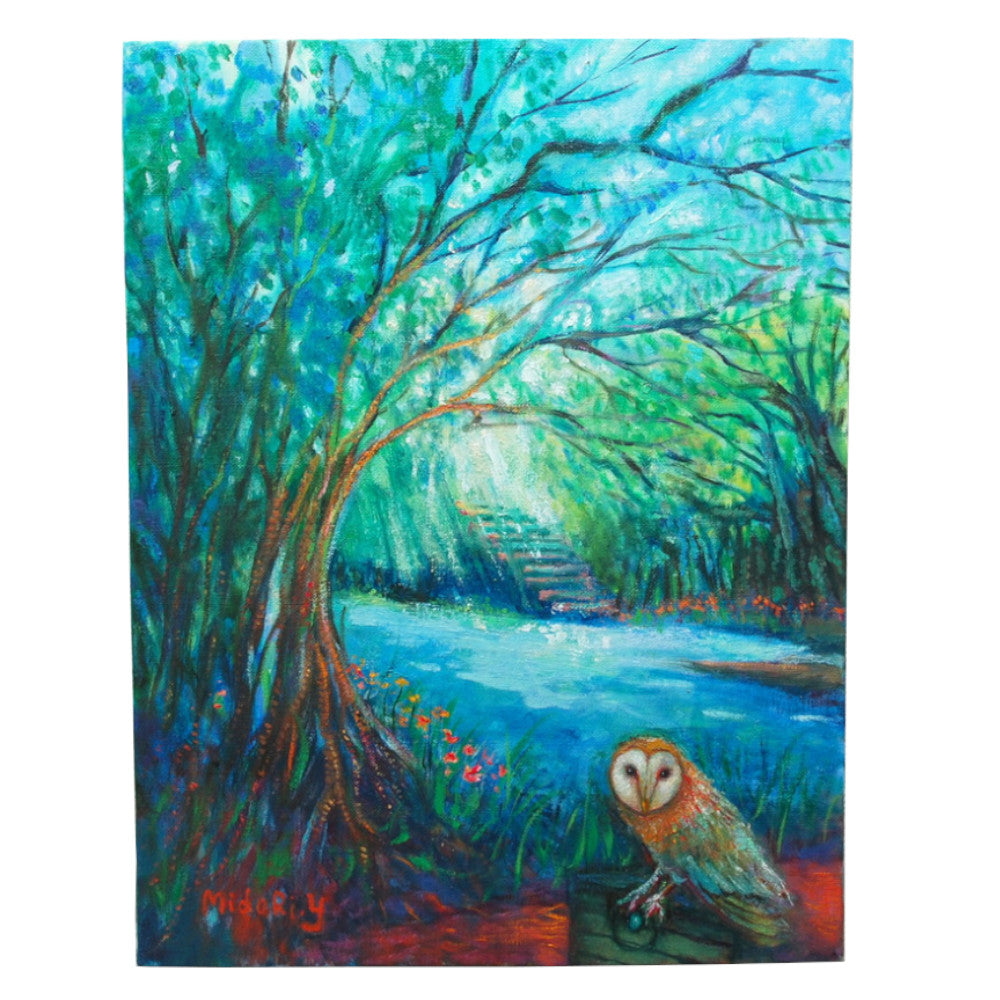 メンフクロウと秘密の森／山口ミドリ｜アート絵画・販売通販WASABI(ワサビ)