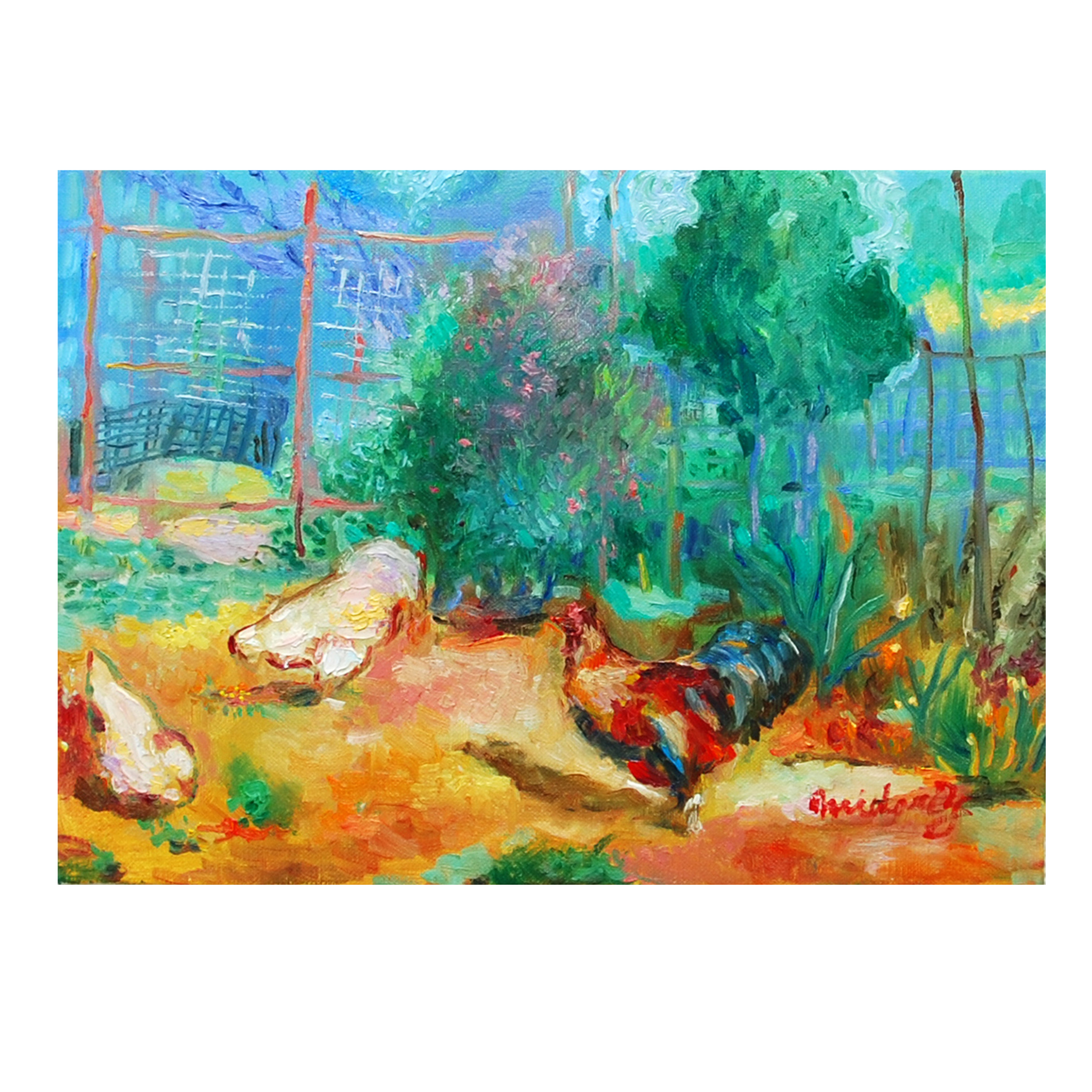 にわとり|アート絵画・通販販売サイト WASABI