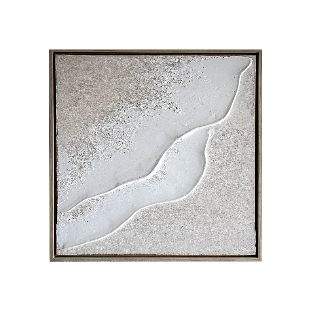 Beach 40×40cm】グレージュ／小山絢子｜アート絵画・販売通販WASABI