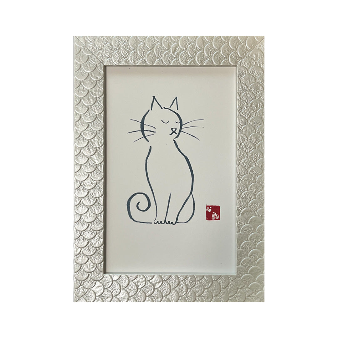 静寂の座猫／ひろゆき｜アート絵画・販売通販WASABI(ワサビ)