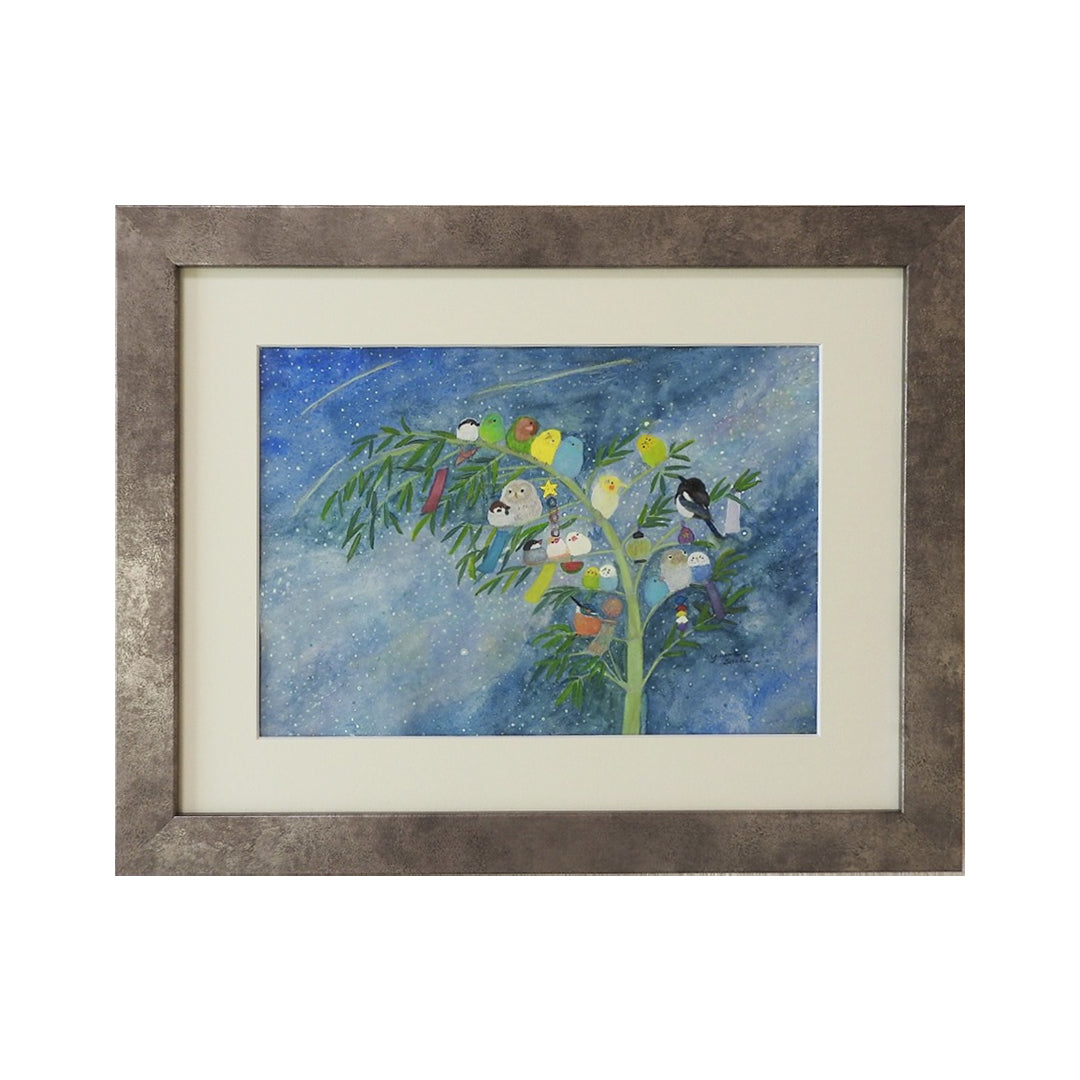 七夕インコたち／yuuwa sachi｜アート絵画・販売通販WASABI(ワサビ)
