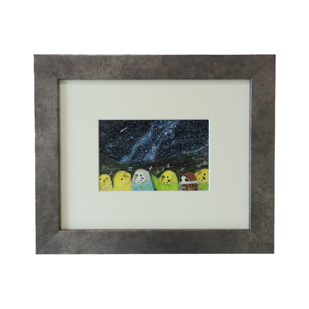 天の川インコ／yuuwa sachi｜アート絵画・販売通販WASABI(ワサビ)