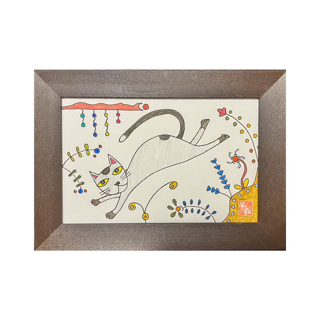 油絵　専用　だいぶ伸びている葉っぱすごく伸びている葉っぱ　　わびさびモダンアート わさび飛ぶ／ひろゆき｜アート絵画・販売通販WASABI(ワサビ)