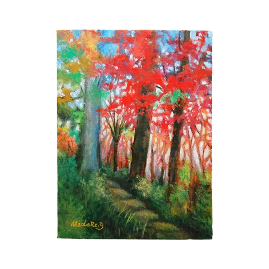 天覧山のもみじ／山口ミドリ｜アート絵画・販売通販WASABI(ワサビ)