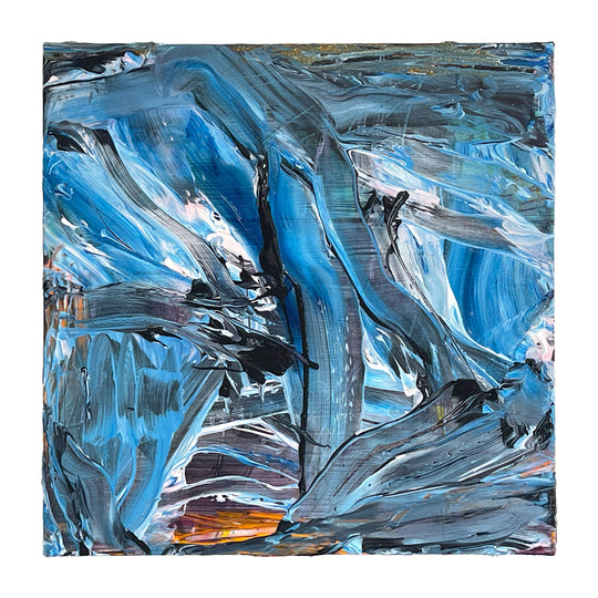 オレンジとブルーの筆触