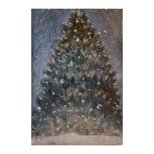 青いオーロラと星屑のクリスマスツリー