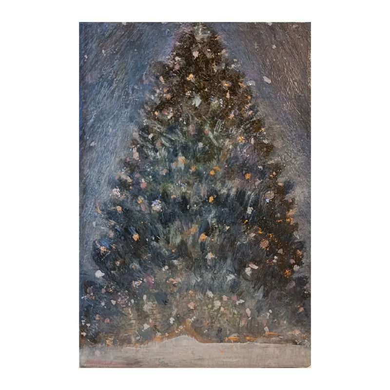 青いオーロラと星屑のクリスマスツリー