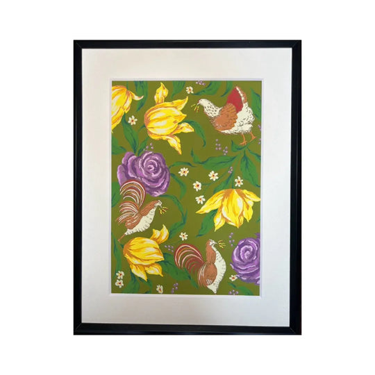 庭で歌うにわとりたち