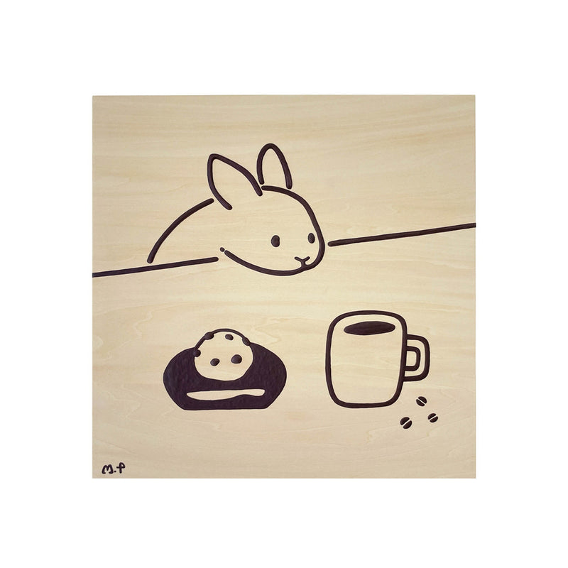 うさぎ・豆大福・コーヒー