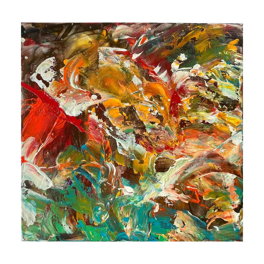 破裂するオレンジと赤