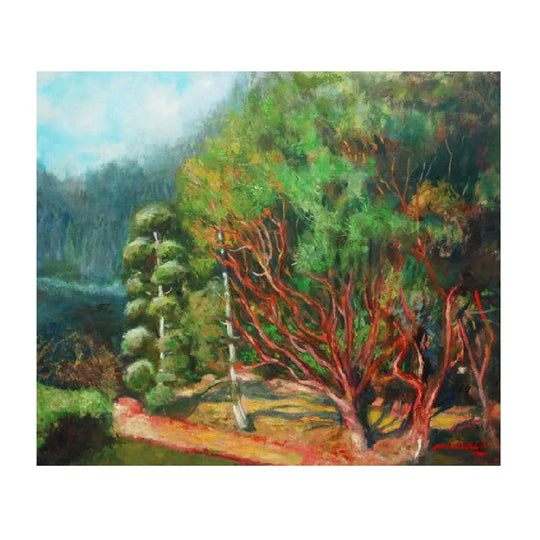 チャボヒバとタギョウショウ(智光山公園)