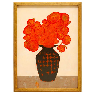 Orange bouquet and black vase#2 No.251