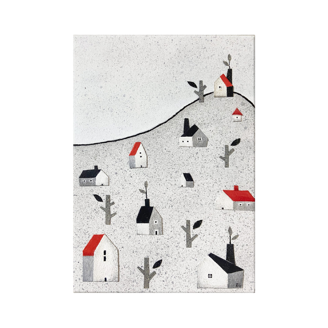 赤い屋根／Römell｜アート絵画・販売通販WASABI(ワサビ)