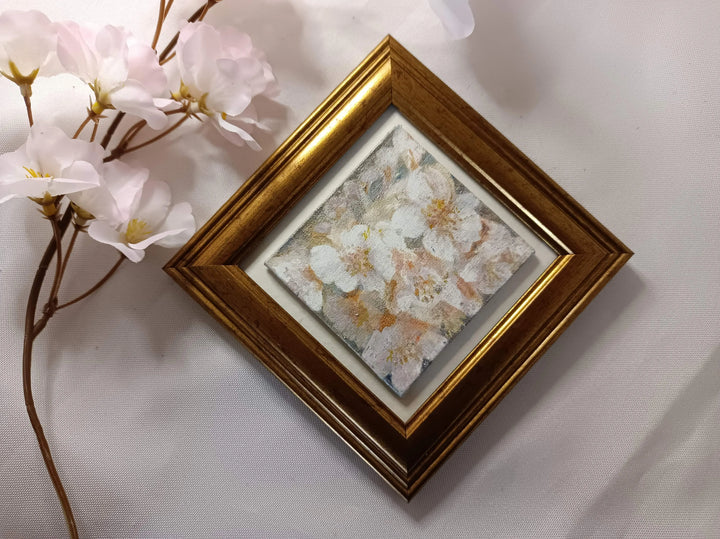 小さなフレームつきの桜/ゴールド