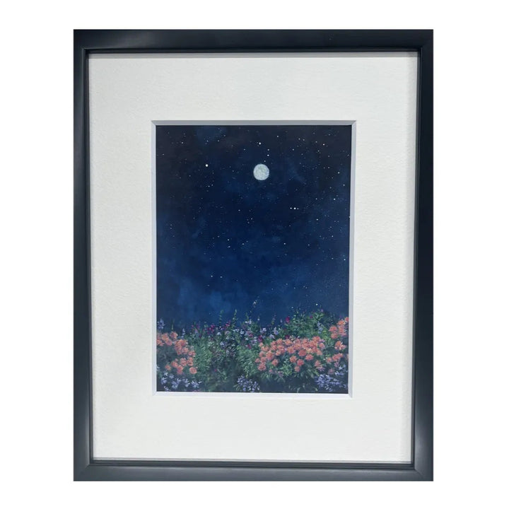 現代アート「満月と月見草」（未来絵画） 満月の絵画・癒し・風水・フォトフレーム付き127×178mm - メルカリ