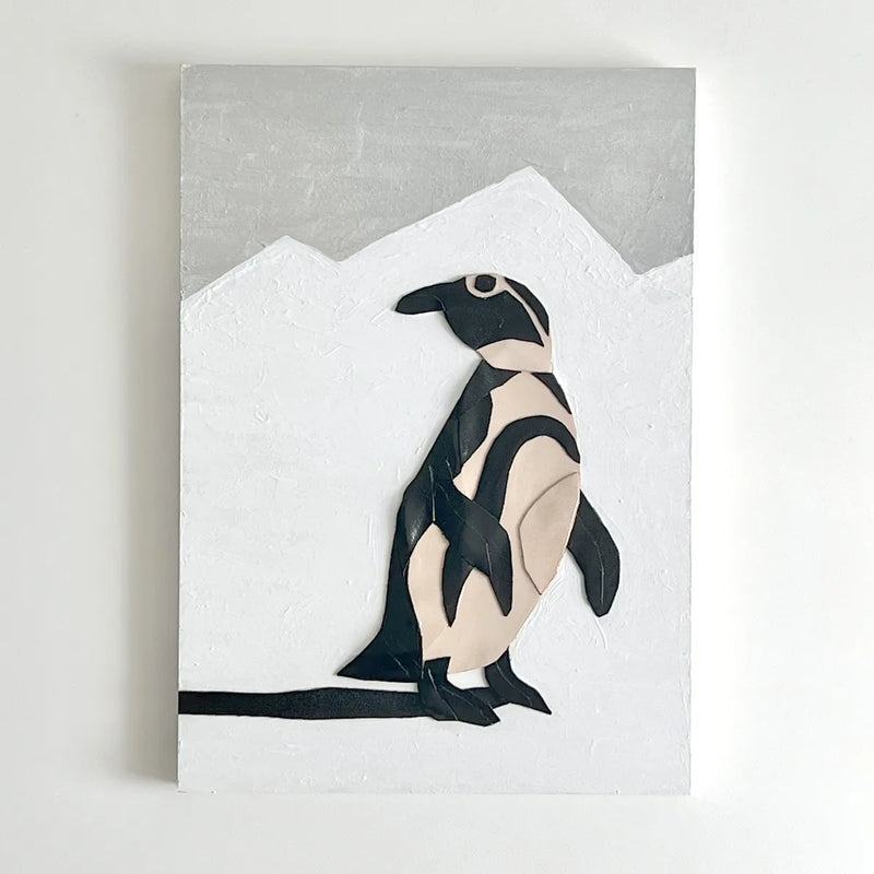 leather collage（penguin）