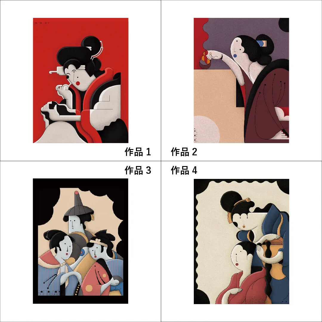 選べるアート3連作 vol.1(額縁 : ホワイト)