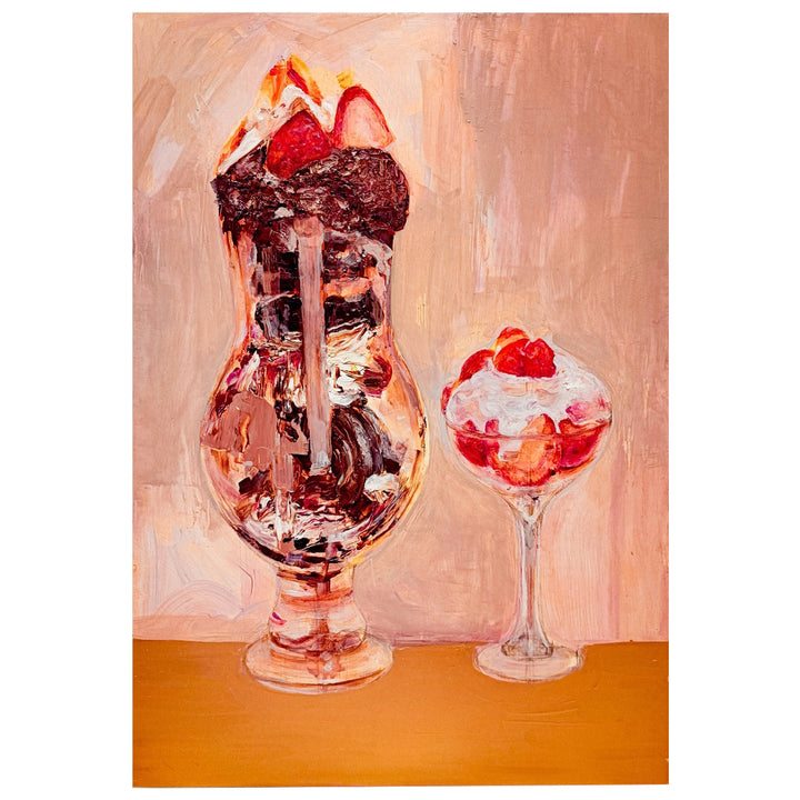 ②　いちごパフェ☆ 2つの苺のパフェ／MiuMiu｜アート絵画・販売通販WASABI(ワサビ)