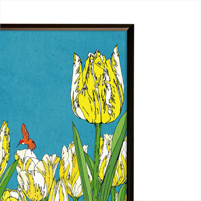 Yellow tulips and hummingbird No.237