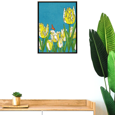 Yellow tulips and hummingbird No.237