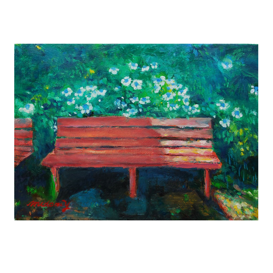 あじさいとベンチ