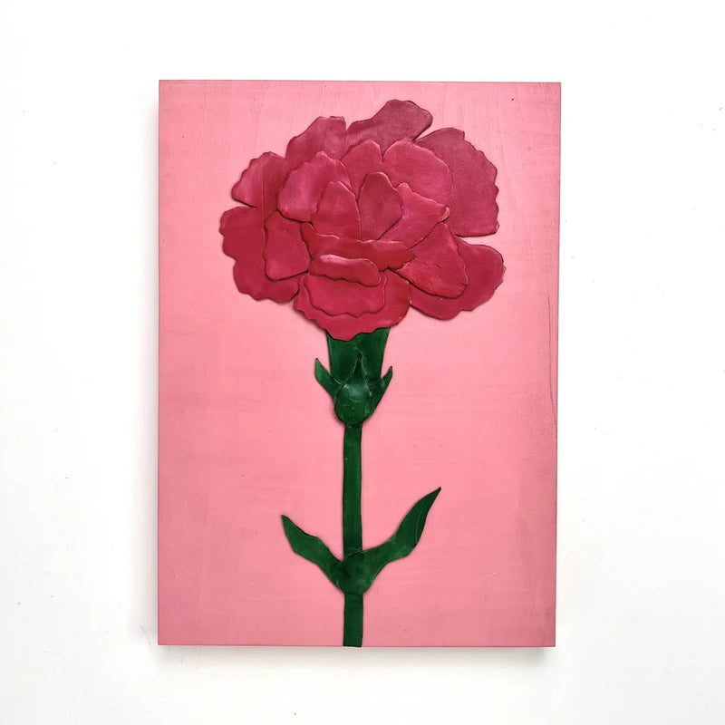 Leather collage art（CARNATION）