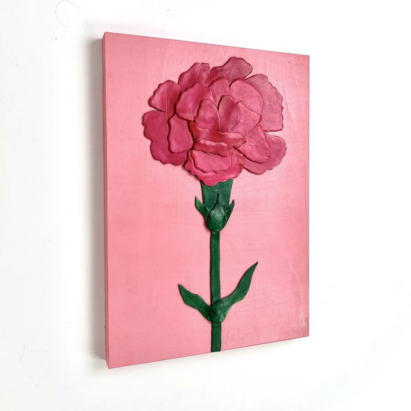 Leather collage art（CARNATION）