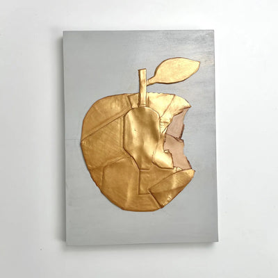 Leather collage art (GOLDEN APPLE）