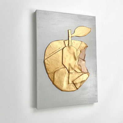 Leather collage art (GOLDEN APPLE）