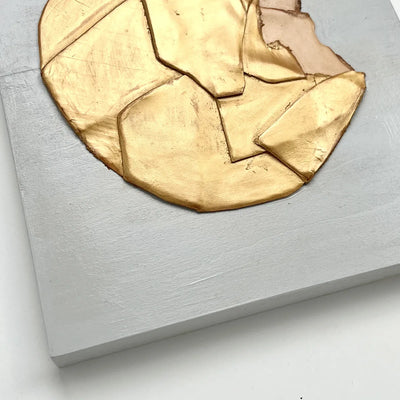 Leather collage art (GOLDEN APPLE）