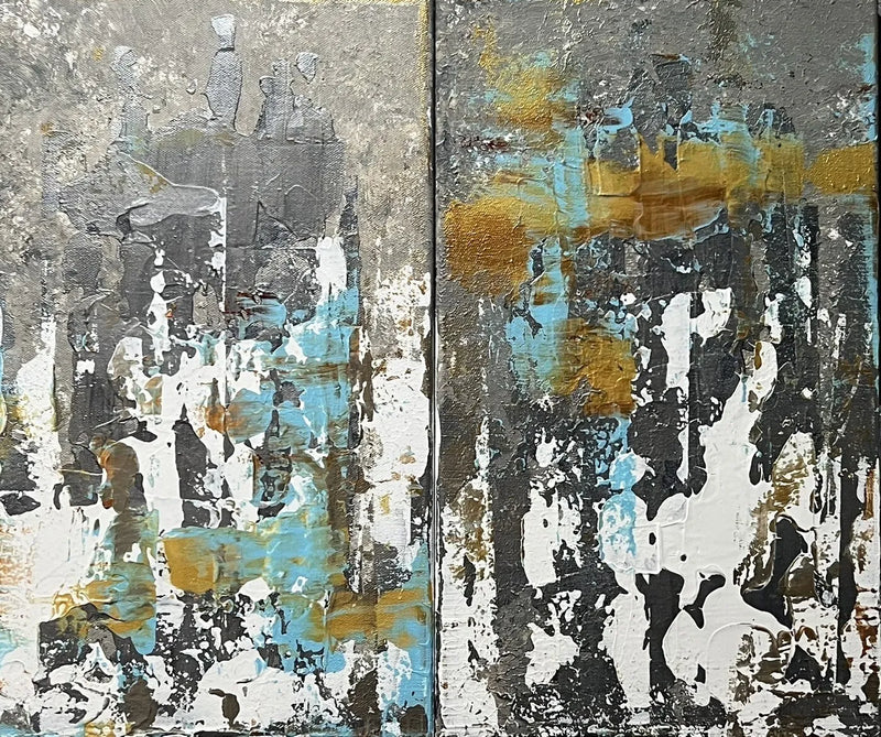 AGED ABSTRACT (SET OF 2)