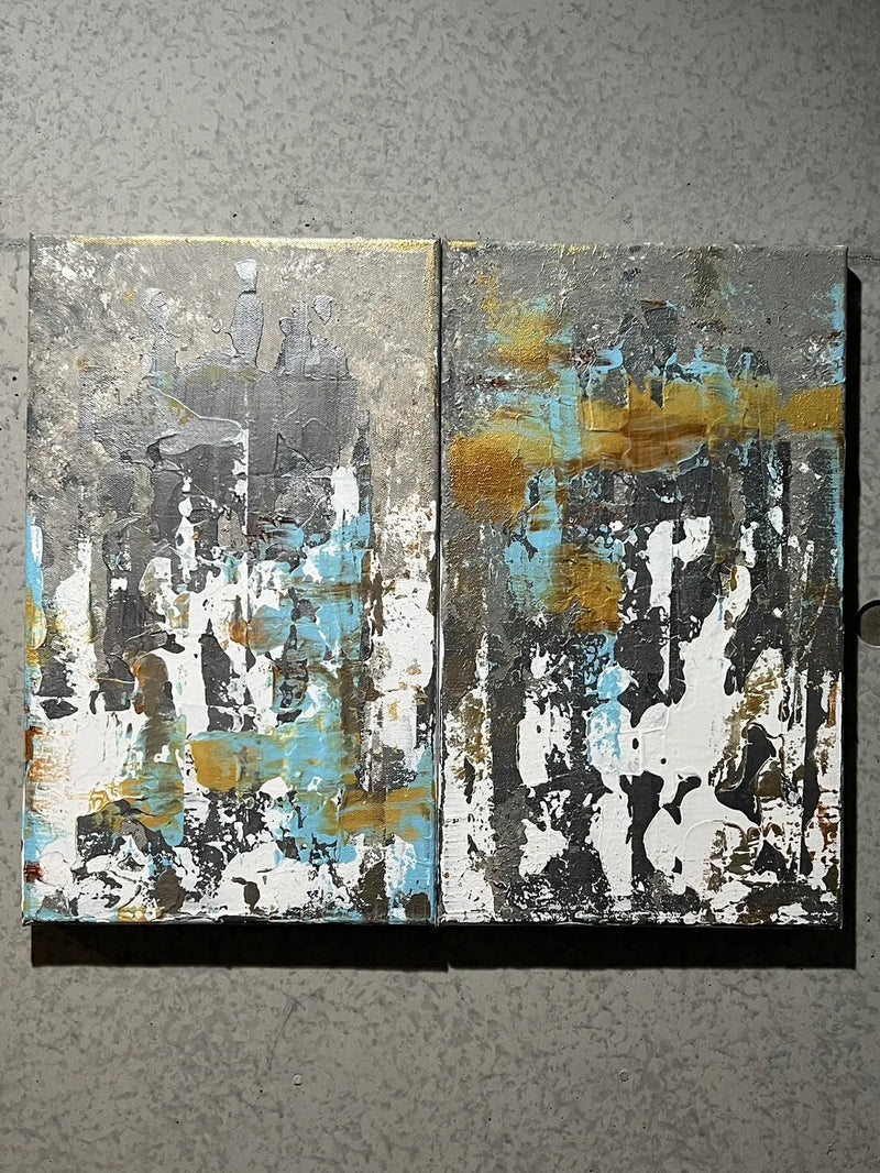 AGED ABSTRACT (SET OF 2)