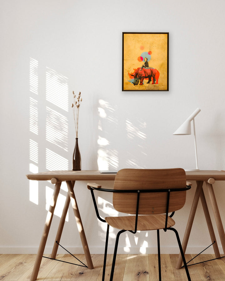 A child on a black rhino. No.179 【クロサイに乗った子供】