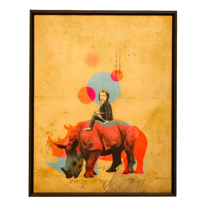 A child on a black rhino. No.179 【クロサイに乗った子供】