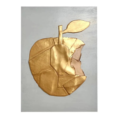 Leather collage art (GOLDEN APPLE）