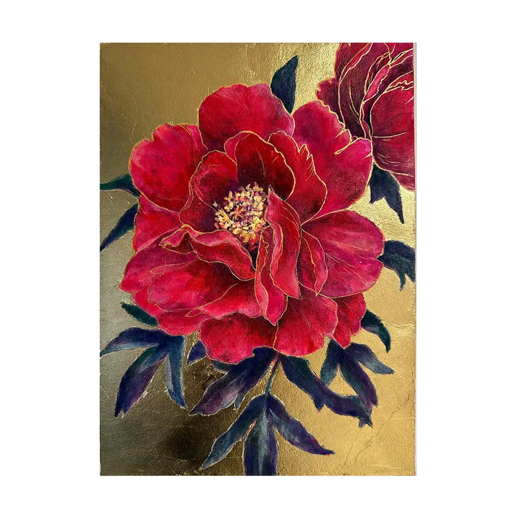 油絵 油彩 油彩画 絵画 絵【赤い牡丹】 赤牡丹／YUKI｜アート絵画・販売通販WASABI(ワサビ)