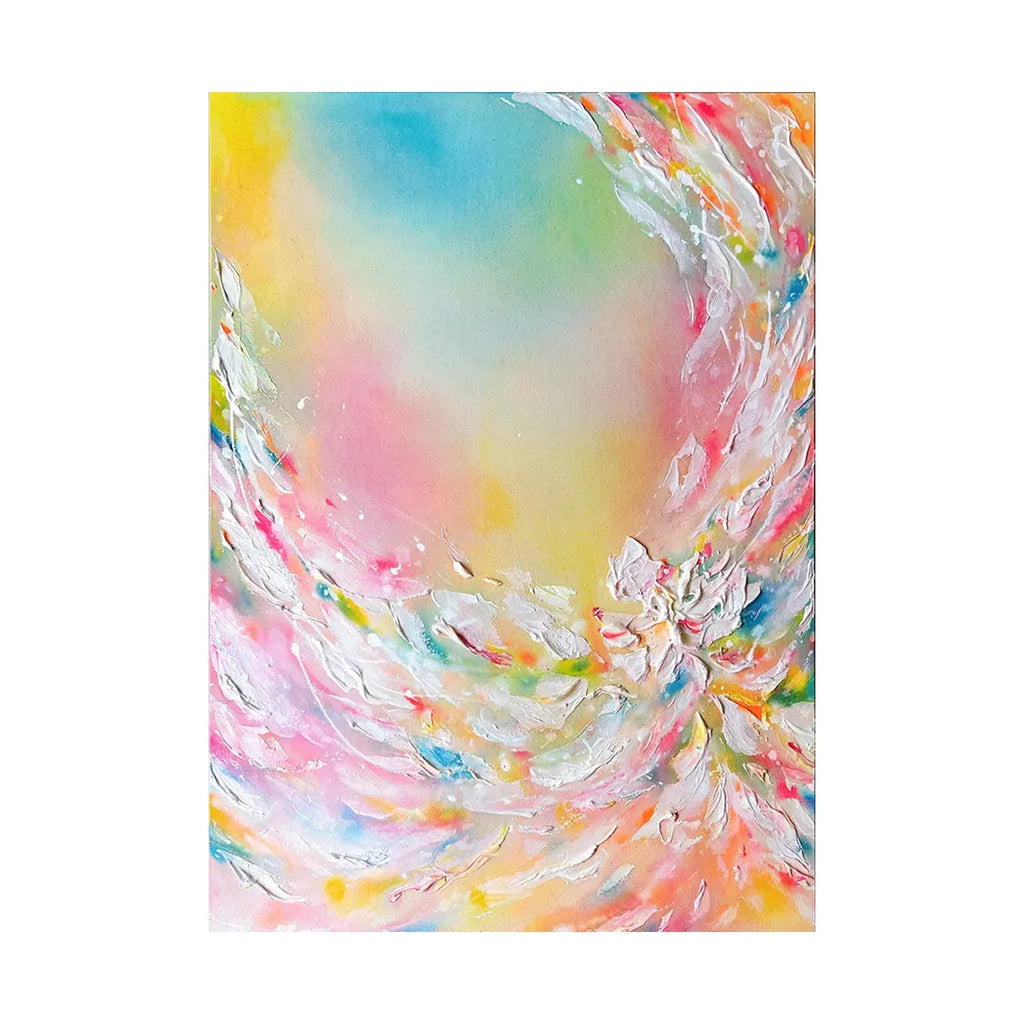 抽象的な果物のパステル画宙花 花疾風 #2／Naoko Yasukawa｜アート絵画・販売通販WASABI(ワサビ)