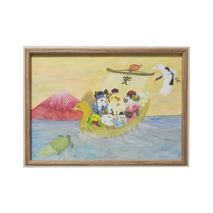 七福神インコ／yuuwa sachi｜アート絵画・販売通販WASABI(ワサビ)