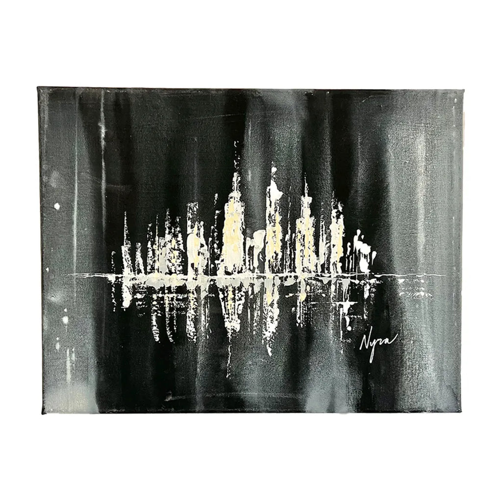 絵画 Velvet Vintage Mid Century Black Velvet Painting Bridge w
