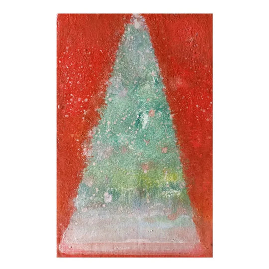 小さな赤とシャンパンゴールドのクリスマスツリー