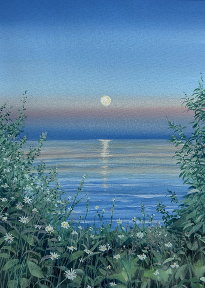 シリーズ　水面と花畑（原画）