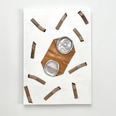 Leather collage art (CAN and CIGARETTE）