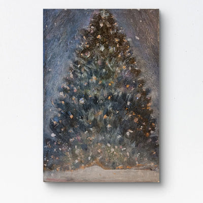 青いオーロラと星屑のクリスマスツリー