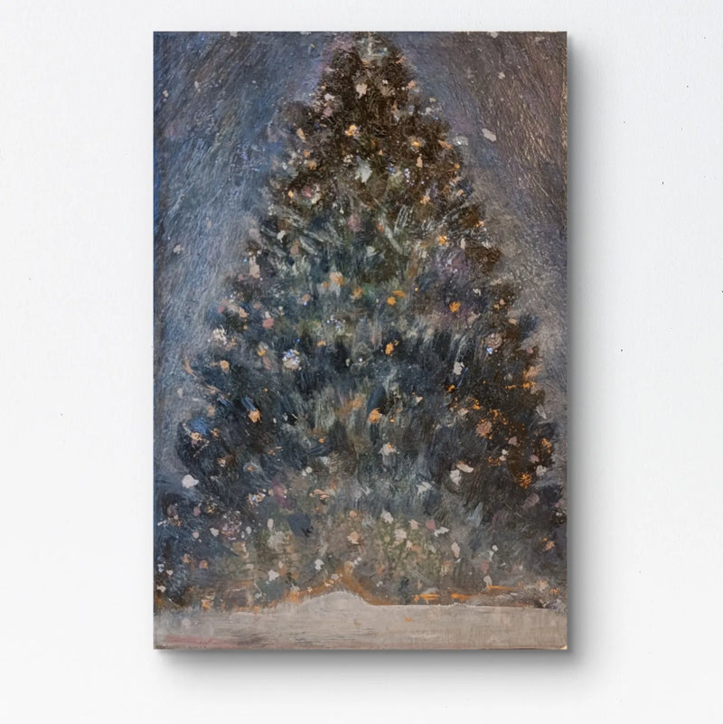 青いオーロラと星屑のクリスマスツリー