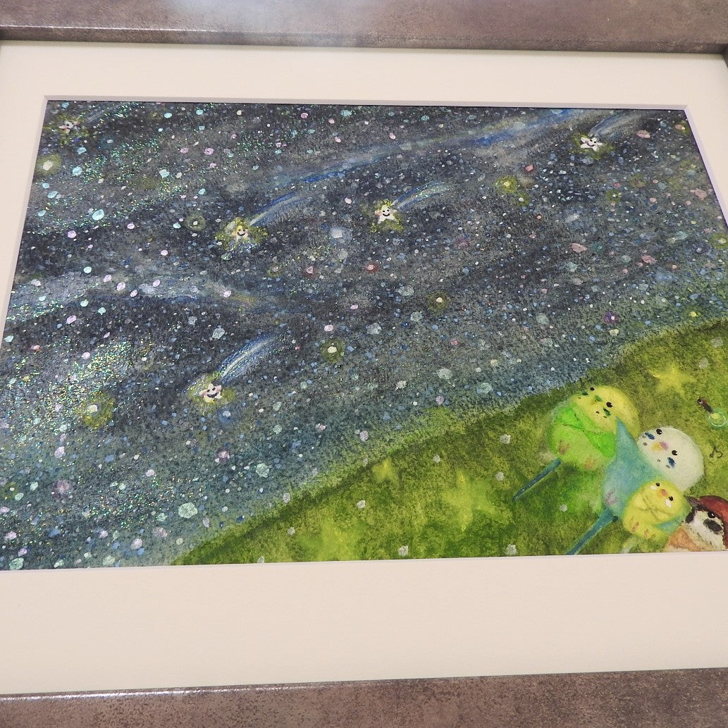 広い空でみた流れ星／yuuwa sachi｜アート絵画・販売通販WASABI(ワサビ)