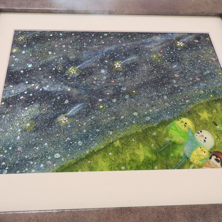 油彩画　一番星 広い空でみた流れ星／yuuwa sachi｜アート絵画・販売通販WASABI(ワサビ)