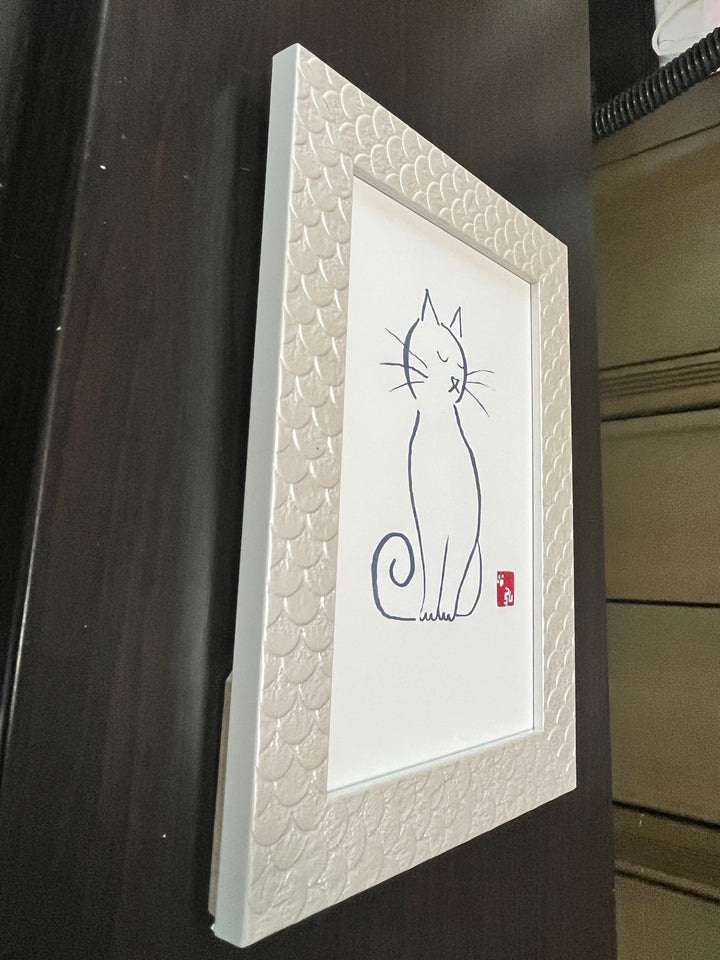 静寂の座猫／ひろゆき｜アート絵画・販売通販WASABI(ワサビ)