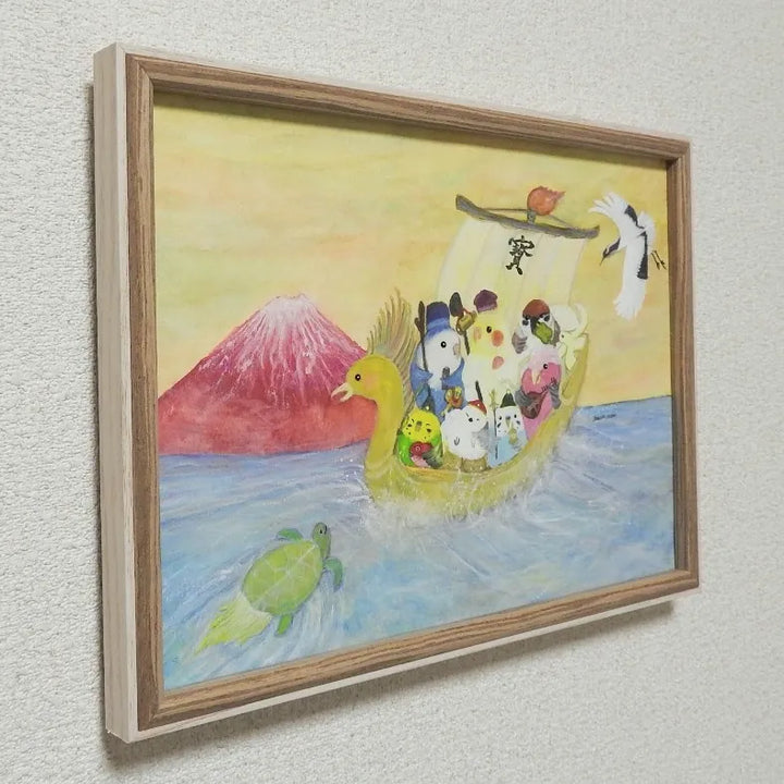 七福神インコ／yuuwa sachi｜アート絵画・販売通販WASABI(ワサビ)